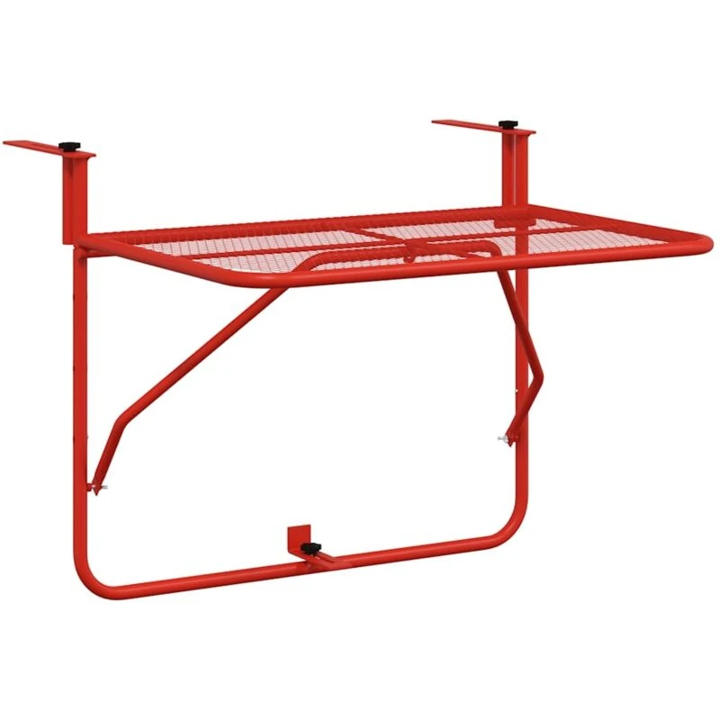 Image of VIDAXL Balcony Table Red 60x40cm Steel Vidaxl 8720286827338