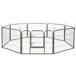 Image of Tectake - Puppy playpen 8 corners - dog pen, dog playpen, puppy pen - 60cm - grey