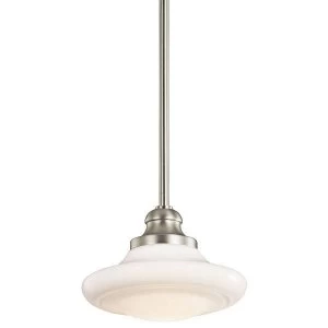 Image of 1 Light Small Ceiling Duo-Mount Pendant Brushed Nickel, E27