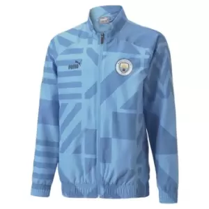 Image of Puma Manchester City FC Pre Match Jacket Junior Boys - Blue