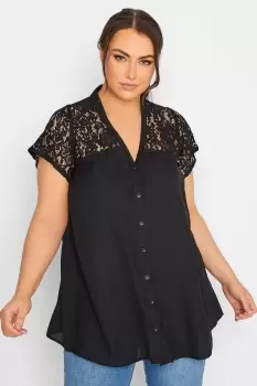 Image of Lace Insert Blouse