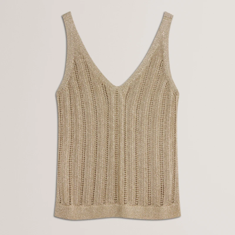 Image of Ted Baker Ted VNk KnitTank Ld62 Gold female 8 (XS)