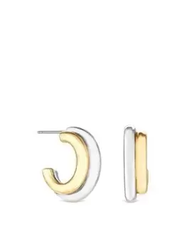 Image of Mood Mood 2-Tone Polished Double Hoop Earrings