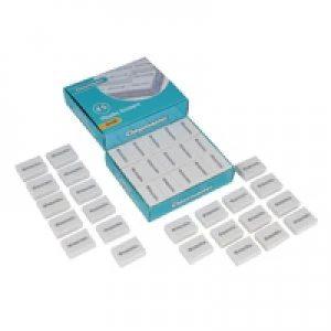 Image of Classmaster White Plastic Pencil Erasers Pack of 45