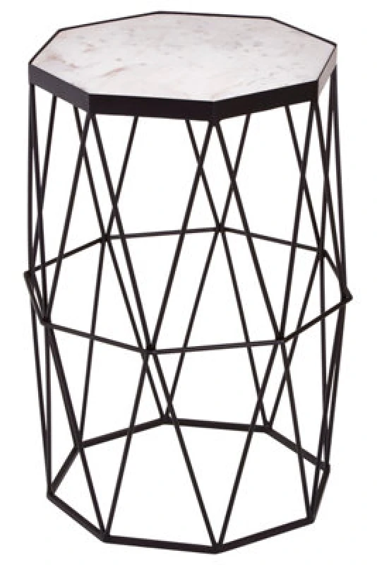 Image of Orsina Shalimar Octagonal Black Finish Side Table