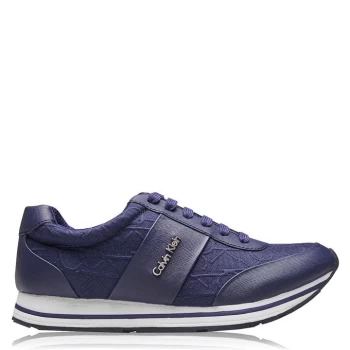 Image of Calvin Klein Reed CK Logo Trainers - Dark Navy