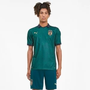 Image of PUMA Italia Mens Third Replica Jersey, Ponderosa Pine/Peacoat, size Small, Clothing