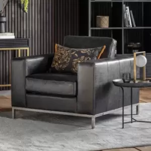 Image of Gallery Interiors Verona Black Armchair - Discontinued