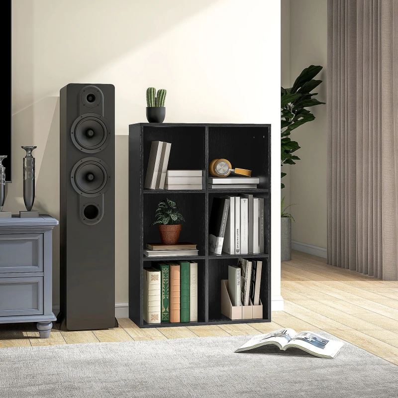 Image of HOMCOM Cubic Cabinet Bookcase Storage Shelves For Home Office, Black 836-369V80BK