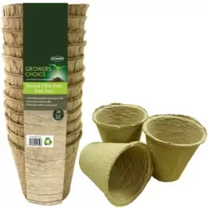 Image of Growers Choice - 20x Biodegradable Fibre Pot 6cm Round Plant Seed Seedling Pots Pulp Peat Free