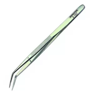 Image of Bernstein 5-107 Engineer's Tweezers 150mm Bent Tips Nickel-Plated