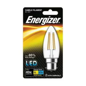 Image of Eveready Energizer Filament LED Candle 470 Lumens B22 Warm White S9029