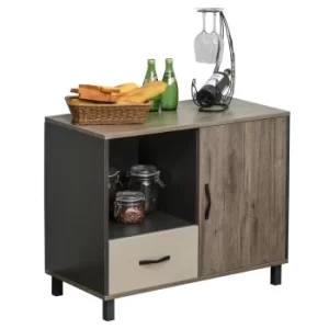 Image of HOMCOM Sideboard Storage Cabinet Hallway Floor Standing Cupboard with Drawer and Shelves for Bedroom, Living Room, Home Office