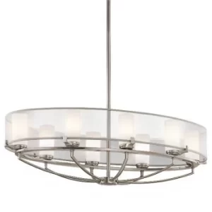 Image of Saldana 8 Light Multi Arm Chandelier Classic Pewter Finish, G9