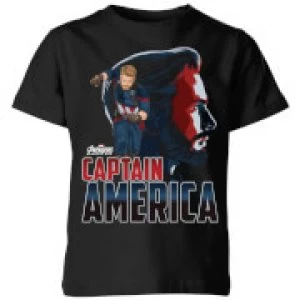 Image of Avengers Captain America Kids T-Shirt - Black - 7-8 Years