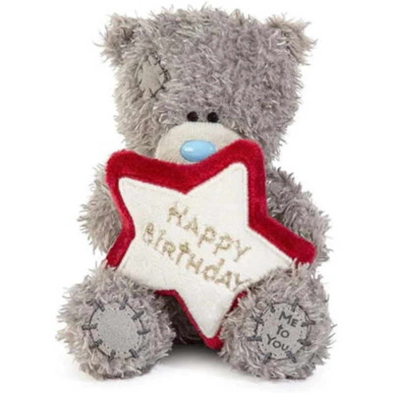 Image of Me To You Tatty Teddy Plush 10Cm High Birthday Bear With Embroidered Star Official Collection