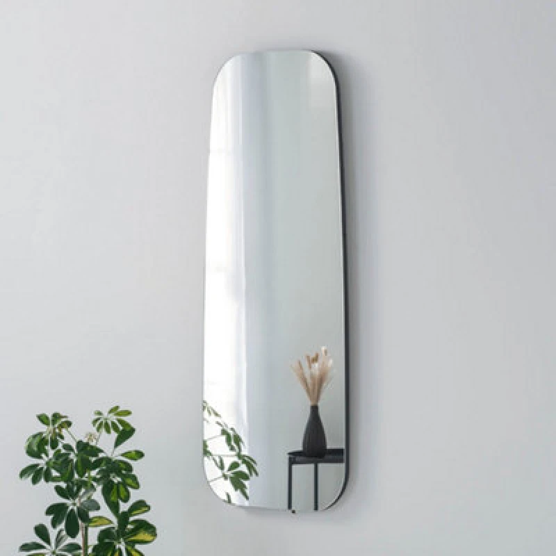 Image of Yearn Mirrors Hoxton Frameless Black Organic Mirror 119x44cm Black