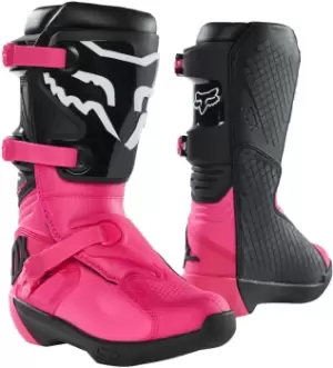 Image of FOX Comp Youth Motocross Boots, black-pink, Size 41, black-pink, Size 41