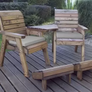 Image of Charles Taylor Deluxe Lounger Set Angled with Grey Cushions