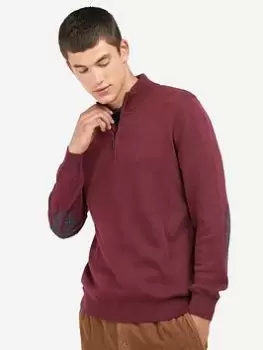 Image of Barbour Avoch Half Zip Jumper - Red, Size S, Men