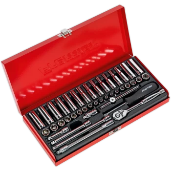 Image of Sealey 41 Piece 1/4" Drive Hexagon WallDrive Socket Set Metric and Imperial 1/4"