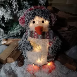Image of 45cm Battery Operated LED Flocked Penguin Christmas Decoration in Warm White