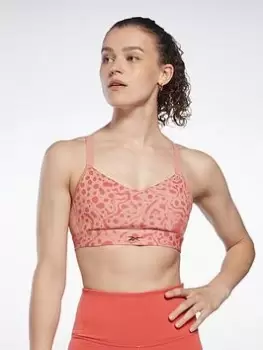 Image of Reebok Lux Strappy Modern Safari Print Sports Bra