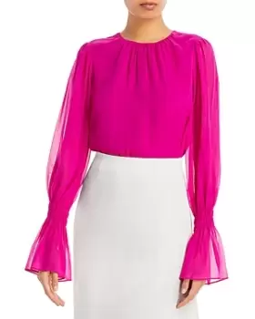 Image of Frame Shirred Cuff Blouse