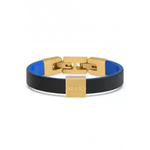 Image of Bond Street 10mm Squared Logo Blue Gents Bracelet UMB03031STJB