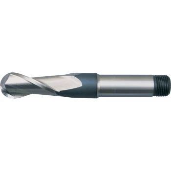 Image of 14.00MM HSS 2 Flute Threaded Shank Ball Nosed Long Series Slot Drills - Metric