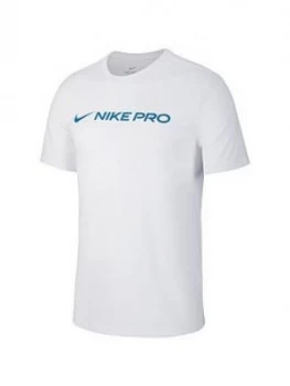 Image of Nike Pro Linear T-Shirt - White, Size L, Men