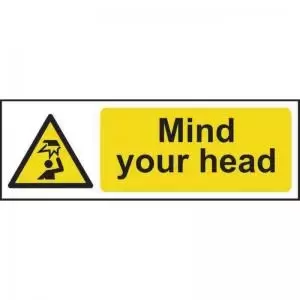 Image of Mind Your Head&rsquo; Sign; Self-Adhesive Vinyl 300mm x 100mm
