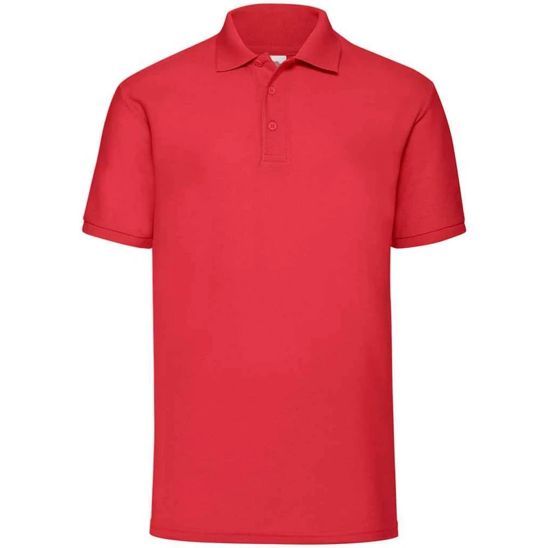 Image of Fruit Of The Loom Fruit of the Loom Men Pique Polo Shirt in Red Size: Small Red S Male 5063470854509
