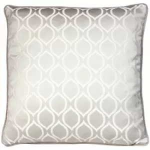 Image of Solitaire Embroidered Geometric Piped Edge Cushion Cover, Feather, 50 x 50 Cm - Prestigious Textiles