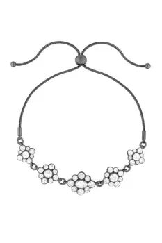 Image of Hematite Crystal Flower Toggle Bracelet