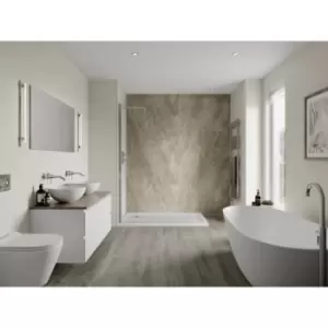 Image of Multipanel Linda Barker Bathroom Wall Panel Hydrolock 2400 X 900mm Soapstone Stellar