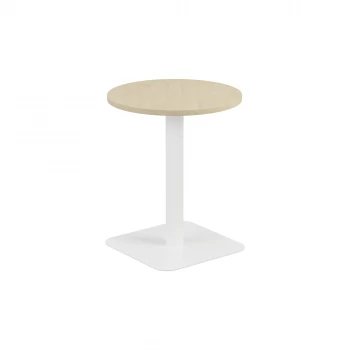 Image of Contract 600MM Mid Table - Maple Top and White Base