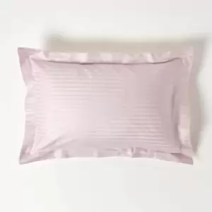 Image of Dusky Pink Violet Egyptian Cotton Satin Stripe Oxford Pillowcase 330 Thread Count - Dusky Pink Violet - Dusky Pink Violet - Homescapes