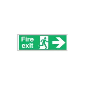 Image of Fire Exit Arrow Right Rigid PVC Sign - 450 X 150MM
