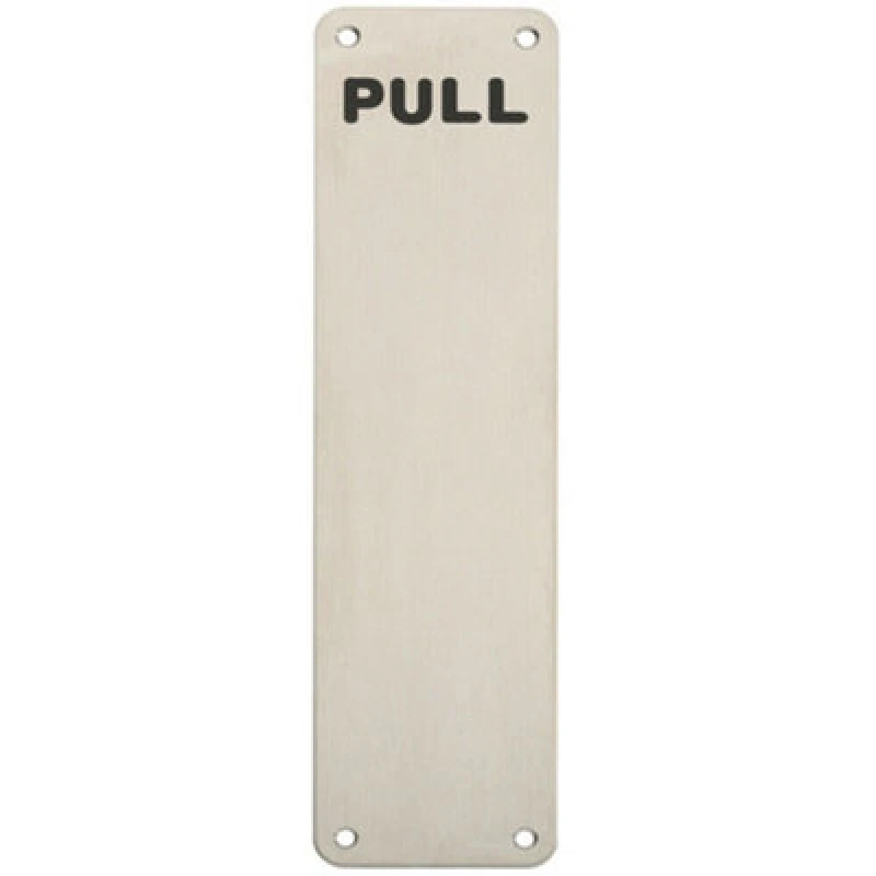 Image of Loops Pull Engraved Door Finger Plate 300 x 75mm Satin Stainless Steel Push Plate Metallics
