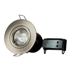Image of Brushed Steel Fixed Fire Rated Spotlight - Twist & Lock