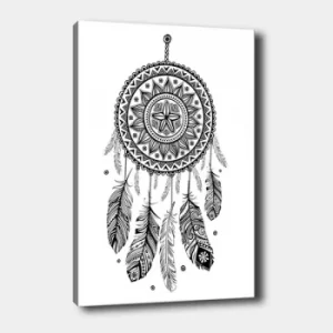 Image of MANDALA37 White Black Decorative Canvas Painting