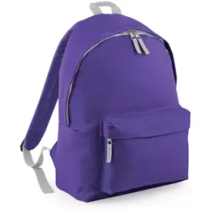 Image of Childrens Junior Fashion Backpack Bags / Rucksack / School (Pack Of 2) (One Size) (Purple/ Light Grey) - Beechfield