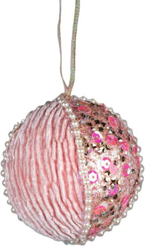 Image of Shatchi 7cm Bauble Baby Pink - Christmas Hanging Decoration Pink