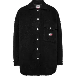 Image of Tommy Jeans Tjw Oversized Sherpa Overshirt - Black