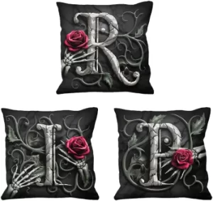 Image of Spiral R.I.P. set of 3 Pillows black