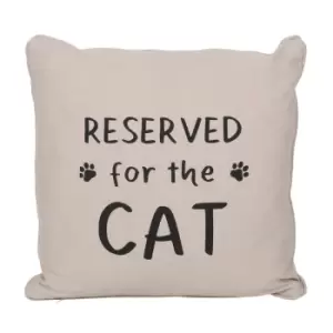 Image of Something Different Reserved for the Cat Filled Cushion (One Size) (Cream/Black)