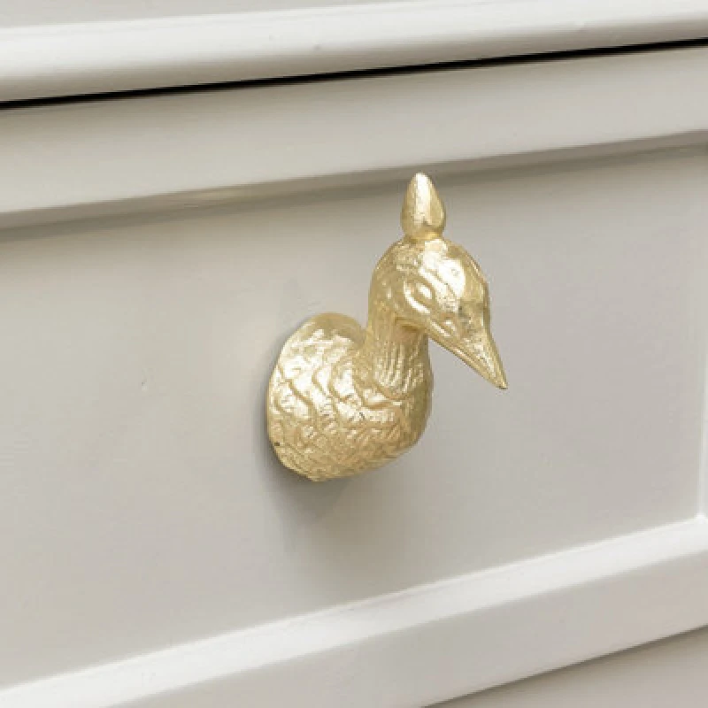Image of Melody Maison Gold Peacock Drawer Knob Gold