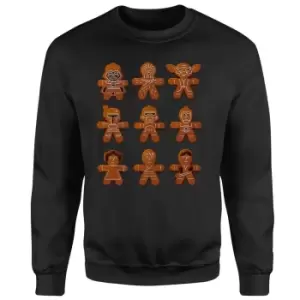 Image of Star Wars Gingerbread Characters Black Christmas Jumper - S