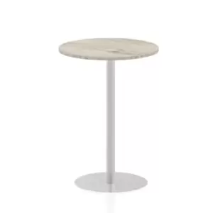 Image of Italia 800mm Poseur Round Table Grey Oak Top 1145mm High Leg